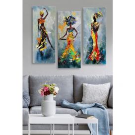 Hanah Home Sada obrazů Africké ženy 20x50 cm 3 ks