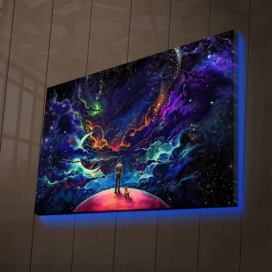 Hanah Home Obraz s led osvětlením Vesmír 70x45 cm