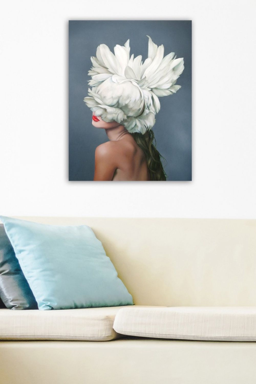 Hanah Home Obraz WOMAN WITH WHITE FLOWER 50x70 cm - Houseland.cz