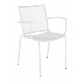 BIZZOTTO Zahradní kovová židle CIRCE bílá s područkami