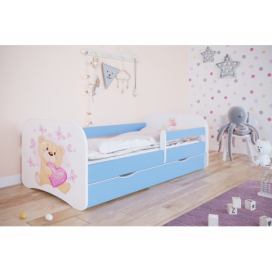 Kocot kids Dětská postel Babydreams medvídek s motýlky modrá, varianta 70x140, bez šuplíků, bez matrace