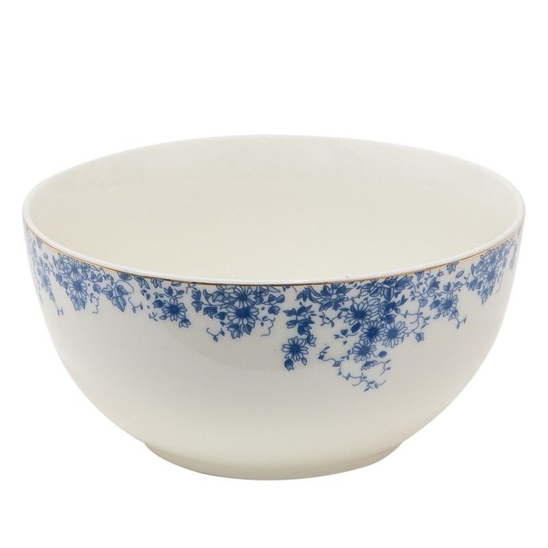 Porcelánová miska s modrými květy Blue Flowers - Ø 14*7 cm / 500ml Clayre & Eef - LaHome - vintage dekorace