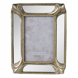 Zlatý antik fotorámeček se zrcadlem - 17*2*22 cm/ 10*15 cm Clayre & Eef