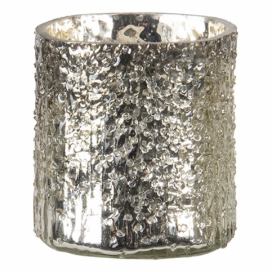 Zlato-stříbrný skleněný svícen Lumis - Ø 8*8 cm Clayre & Eef