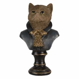Dekorativní soška kočky v obleku - 14*10*24 cm Clayre & Eef LaHome - vintage dekorace