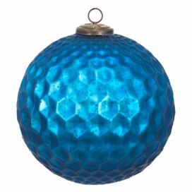 Modrá vánoční skleněná koule XL - Ø 25*25 cm Clayre & Eef