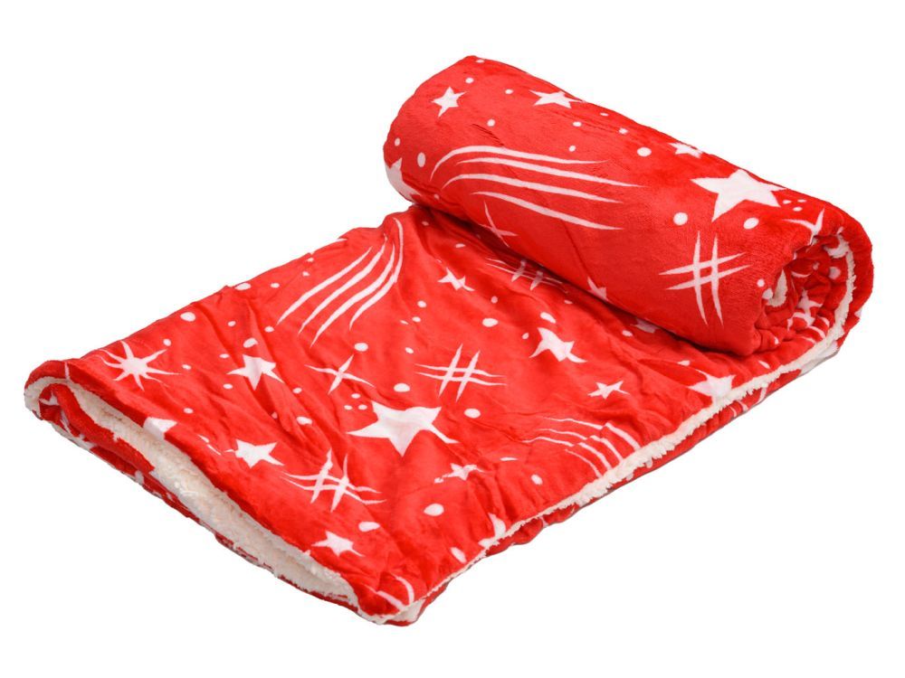 Luxusní červená beránková deka z mikroplyše NOČNÍ OBLOHA, 150x200 cm - Výprodej Povlečení