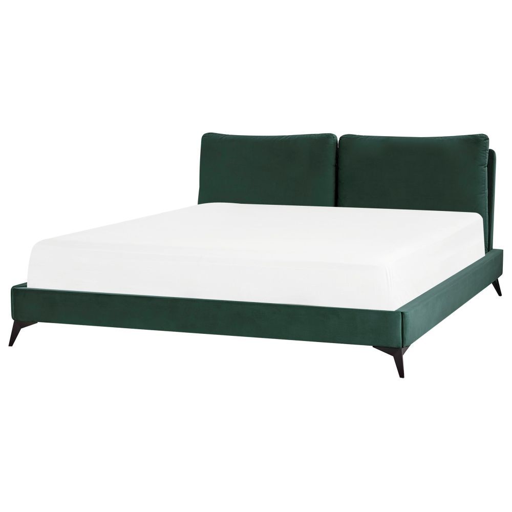 Sametová postel 180 x 200 cm zelená MELLE - Beliani.cz