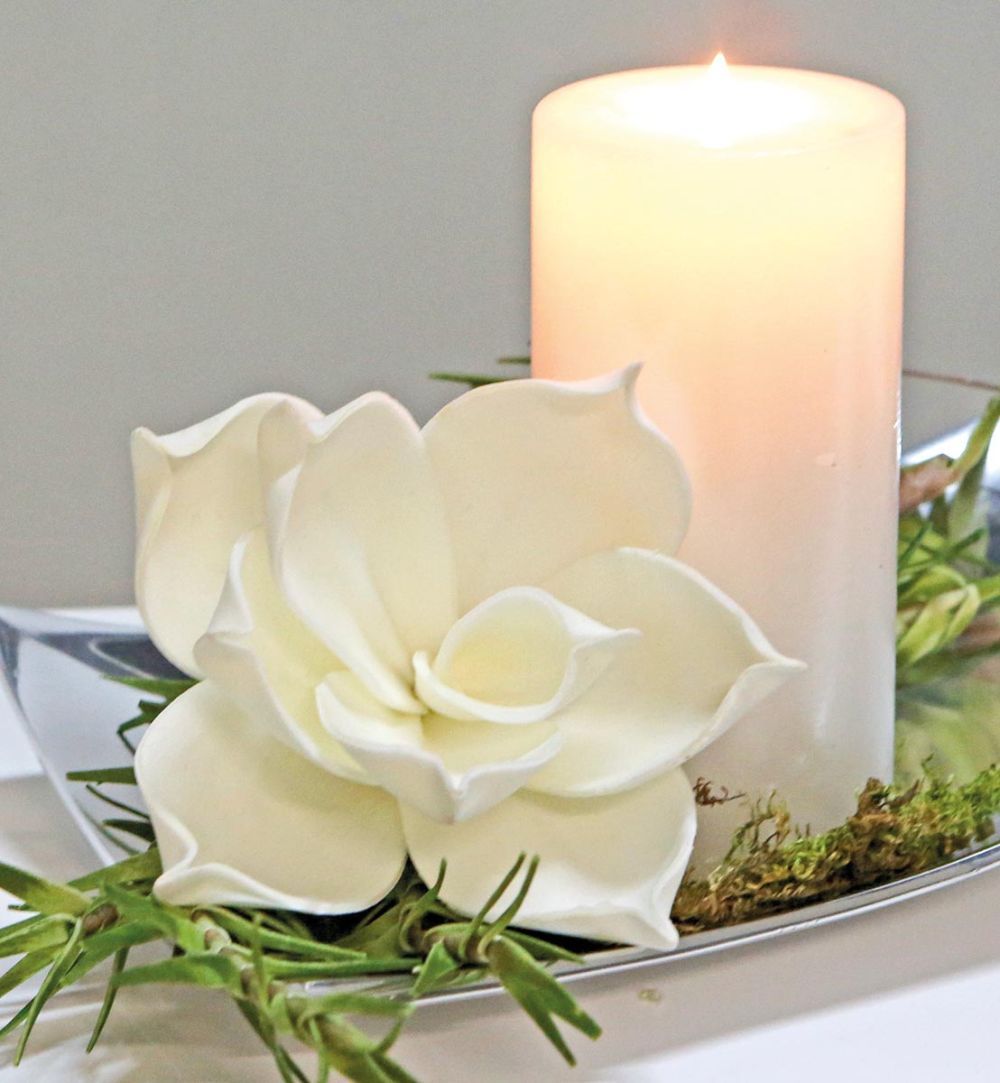 Gilde Dekorační růže, bílá, Ø 10 cm - Velký Košík
