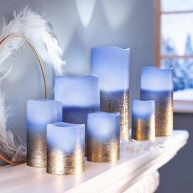 Weltbild LED Voskové svíčky Glamour, modré, sada 7 ks Velký Košík