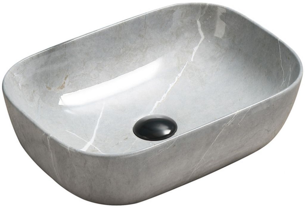 MEXEN - Rita keramické umyvadlo na desku 45 x 32 cm šedý kámen 21084596 - Hezká koupelna s.r.o.