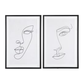 Set dvou bílých obrazů J-Line Maka 90 x 60 cm