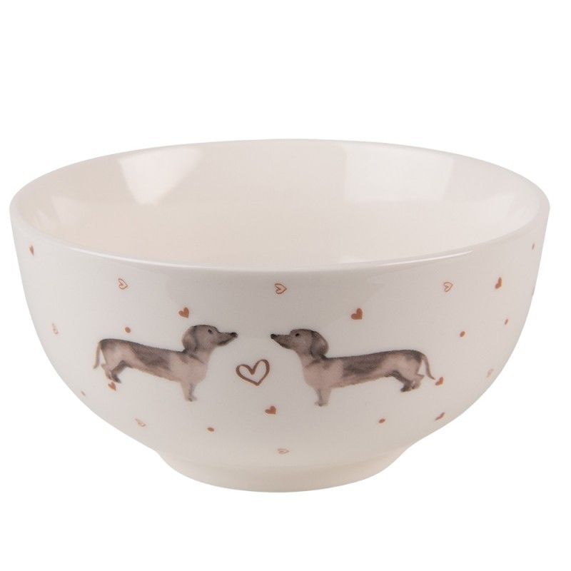 Porcelánová miska s jezevčíkem Dachshund Love - Ø 14*7 cm Clayre & Eef - LaHome - vintage dekorace