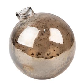 Skleněná hnědá kulatá foukaná váza Sandy I - Ø10*10 cm Clayre & Eef