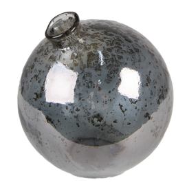 Skleněná šedá kulatá foukaná váza Sandy I - Ø  13*13 cm Clayre & Eef