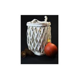 Vingo Proutěná lucerna bílá - 17x17, v. 26 cm