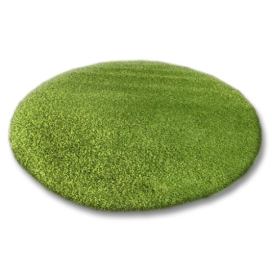 Dywany Lusczow Kulatý koberec SHAGGY Hiza 5cm zelený, velikost kruh 100 Houseland.cz