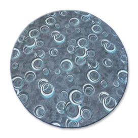 Dywany Lusczow Kulatý koberec DROPS Bubbles šedo-modrý, velikost kruh 100