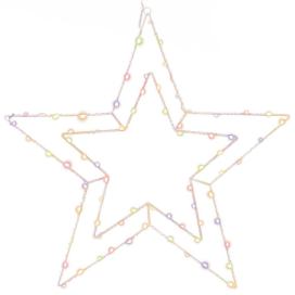 NEXOS Vánoční LED dekorace stříbrná hvězda, 50 cm, barevná