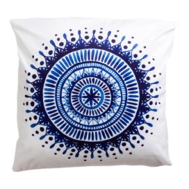 Modro-bílý dekorační polštář 45x45 cm Mandala - JAHU collections Bonami.cz