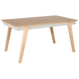 Jídelní stůl 150 x 90 cm světlé dřevo/šedý PHOLA