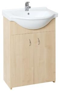 Koupelnová skříňka s umyvadlem Multi Simple 55,5x42,4 cm bříza SIMPLE55BR - Favi.cz