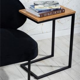 HowHomely Odkládací stolek HELPER 57x40 cm černá/hnědá 