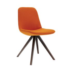TONON - Čalouněná židle STEP s hranatou dřevěnou podnoží