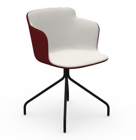 MIDJ - Plastová židle CALLA s čalouněným sedákem, centrální podnož - 
