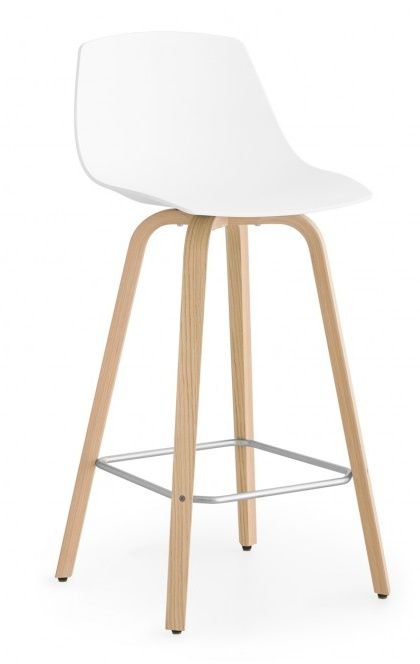 LAPALMA - Barová židle MIUNN nízká s dřevěnou podnoží - 