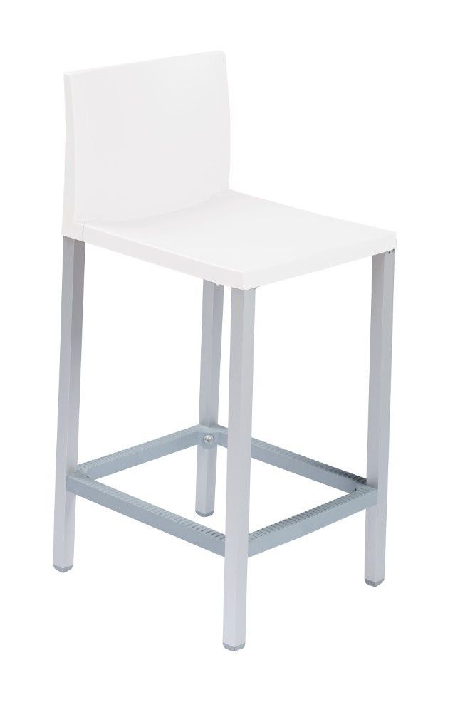GABER - Barová židle LIBERTY - nízká, bílá/hliník - 