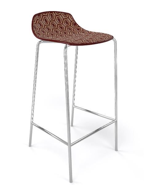 GABER - Barová židle ALHAMBRA vysoká, hnědobéžová/chrom - 