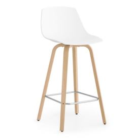 LAPALMA - Barová židle MIUNN nízká s dřevěnou podnoží