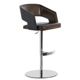 POTOCCO - Barová židle JOLLY s kruhovou základnou a dřevěnými područkami