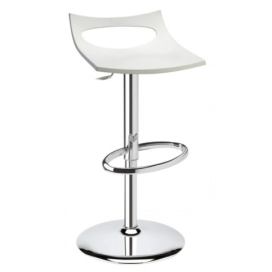SCAB - Barová židle DIAVOLETTO - výškově stavitelná, bílá/chrom
