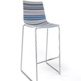 GABER - Barová židle COLORFIVE ST - vysoká, šedomodrá/chrom