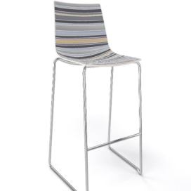 GABER - Barová židle COLORFIVE ST - vysoká, šedobéžová/chrom