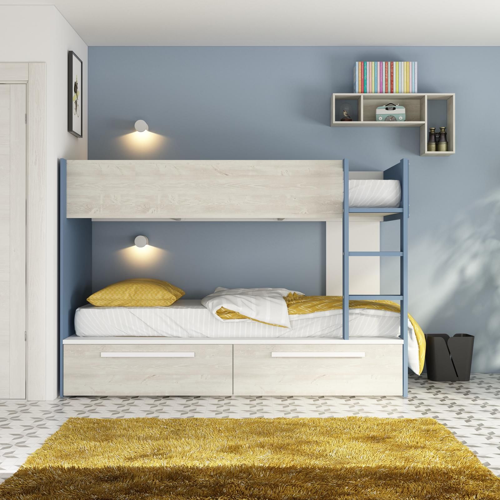 Aldo Patrová postel s prostorem Reversi - smoky blue - Nábytek ALDO