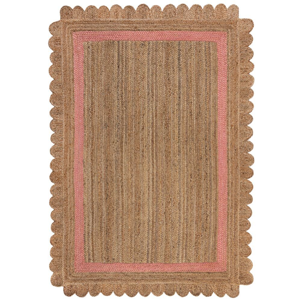 Flair Rugs koberce Kusový koberec Grace Jute Natural/Pink - 120x170 cm - Mujkoberec.cz