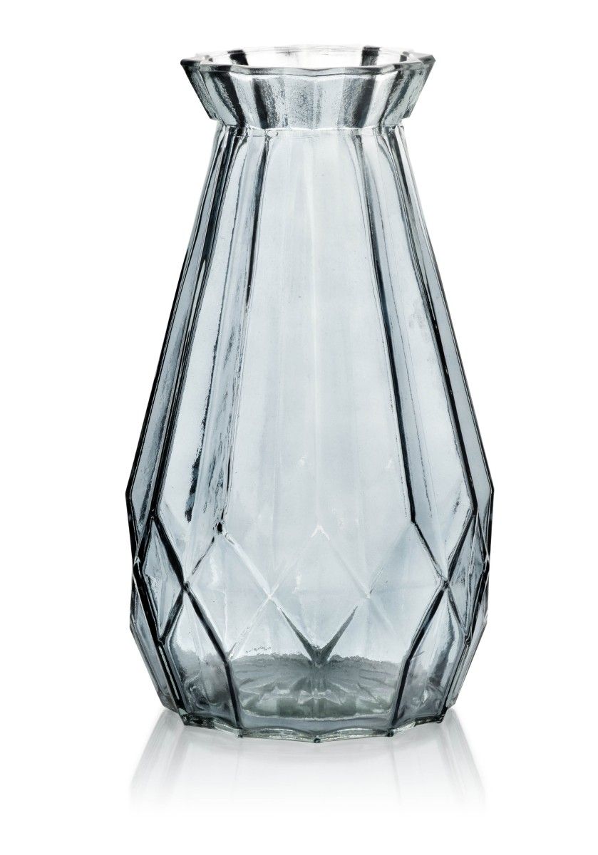 Mondex Skleněná váza Serenite 25 cm nebeská šedá - Houseland.cz