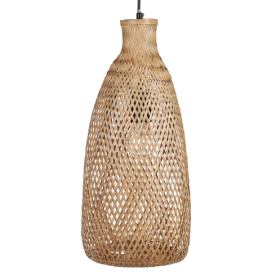 Bambusová závěsná lampa světlé dřevo LWELA
