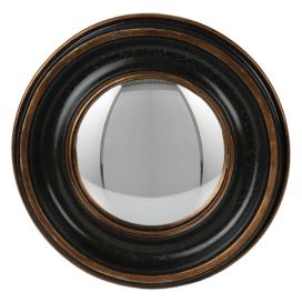 Měděno-černé antik nástěnné vypouklé dekorační zrcadlo - Ø 23*3 cm Clayre & Eef LaHome - vintage dekorace
