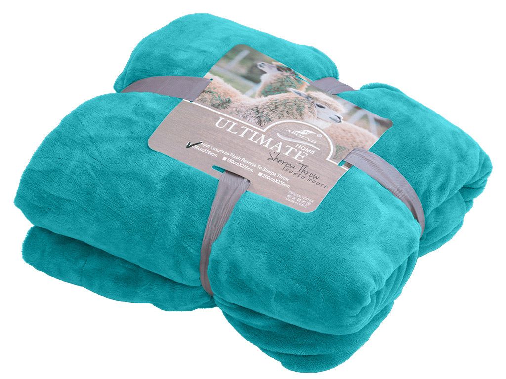 Luxusní tyrkysová beránková deka z mikroplyše, 150x200 cm - Výprodej Povlečení