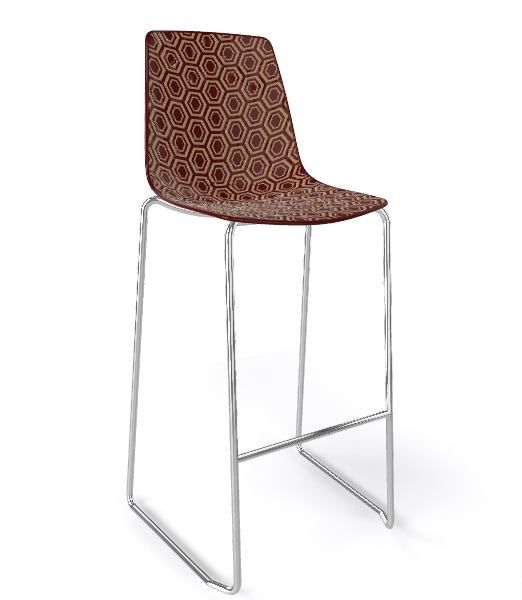 GABER - Barová židle ALHAMBRA ST vysoká, hnědobéžová/chrom - 