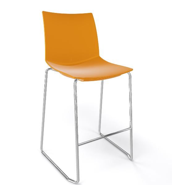 GABER - Barová židle KANVAS ST 66 - nízká, hořčičná/chrom - 