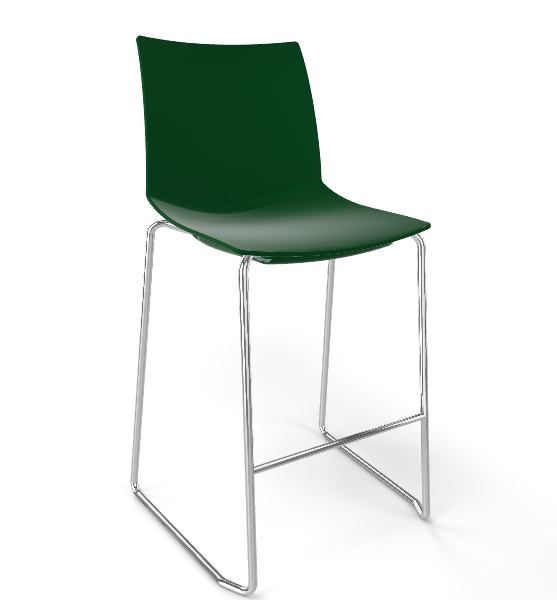 GABER - Barová židle KANVAS ST 66 - nízká, zelená/chrom - 