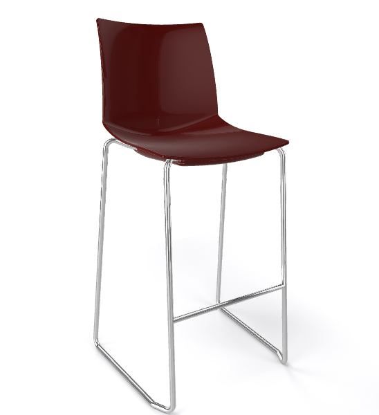 GABER - Barová židle KANVAS ST 76 - vysoká, hnědá/chrom - 