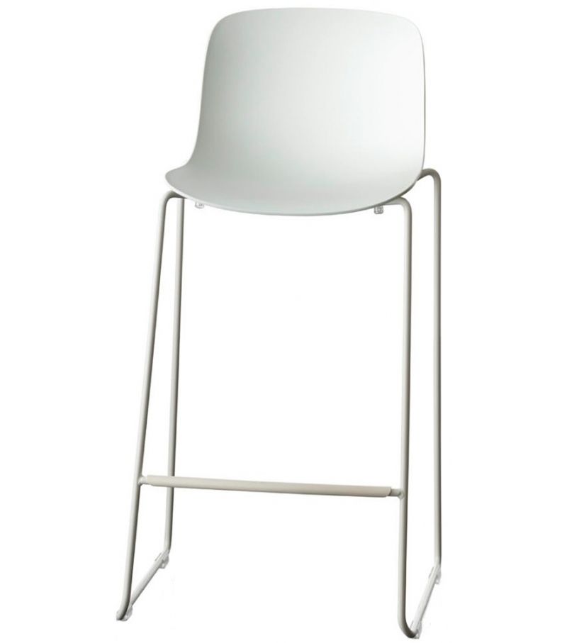 MAGIS - Barová židle TROY s plastovým sedákem a ližinovou podnoží - 