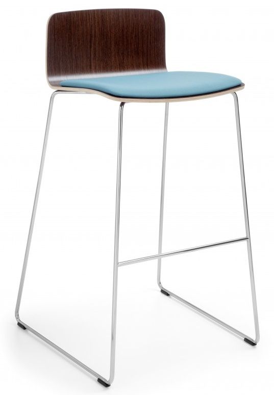 ProfiM - Barová židle COM K22CV s čalouněným sedákem a ližinovou podnoží - 