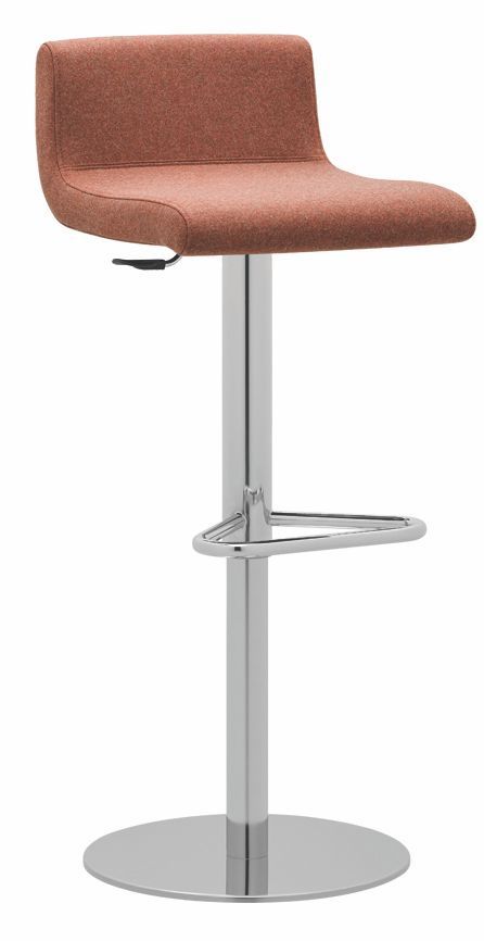 RIM - Barová židle SITTY s čalouněným sedákem a opěrákem a centrální podnoží - 